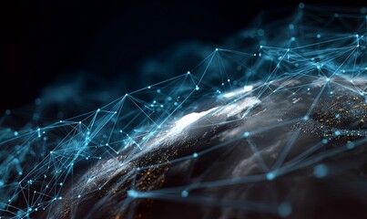 Poster - Innovative digital network over a global landscape at night
