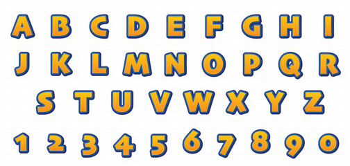 Poster - cute comic cartoon kids font style collection
