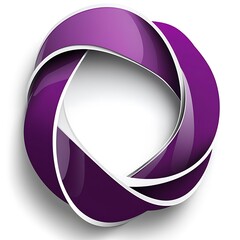 Poster - Abstract Purple 3D Circular Design Element with Glossy Texture