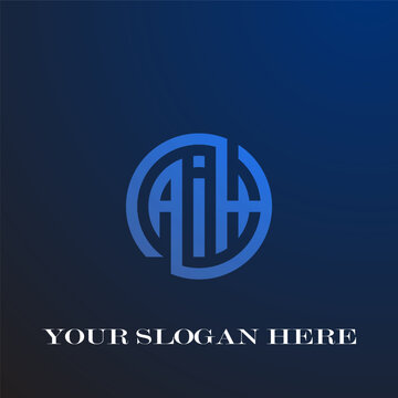 AIH three letters creative hexagon logo background design.