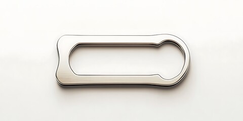 Poster - Silver Rectangular Metal Key Fob on White Background