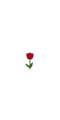 Poster - Simple Red Flower Illustration on White Background