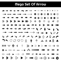 Fototapete - arrows set black icons. cursor. modern simple arrows. black arrow vector icon pack. arrow icon. arro