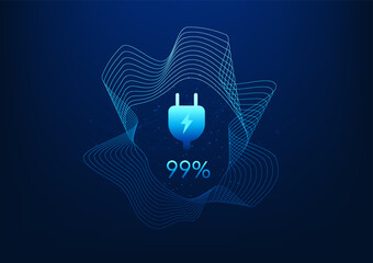 Poster - Energy Technology, Power Plug Icon Charging Electricity to Better Electronic Devices or Charging Electric Cars, Vector Illustration, Wallpaper