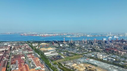 Poster - Industrial area scenery aerial view