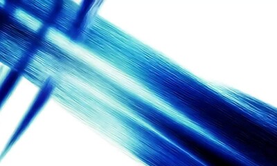 Poster - Dynamic blue stripes crossing clean white backdrop in high tech design made with Generative AI technology