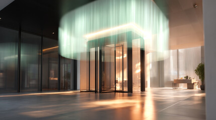 Poster - Modern revolving door entrance luxury building lobby design architecture interior design real estate commercial space