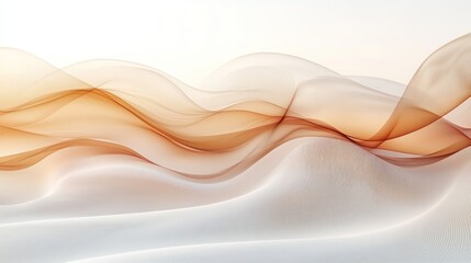 Poster - Abstract Waves of Soft Tones in Warm Shades on a Light Background