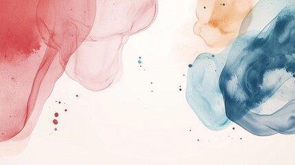 Poster - Soft Abstract Watercolor Background with Fluid Color Splashes