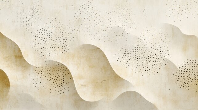 abstract background with soft ecru tones dotted design and eggshell paper texture