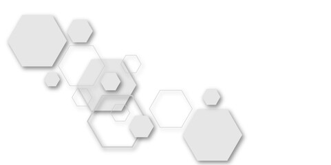 Wall Mural - A Seamlessly Integrated Modern Design Featuring Interconnected Hexagonal Molecular Structures, Ideal for High-Tech and Futuristic Themed Backgrounds in Digital and Print Media