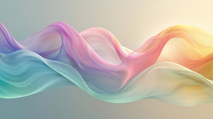 Poster - Abstract Waves of Colorful Light in Soft Tones and Gradients