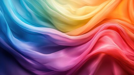 Poster - Colorful Silk Fabric Waves in Gradient from Blue to Red Tones