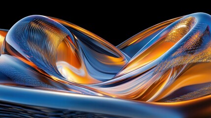 Aufkleber - Abstract rendering features curved bands with a blend of colors