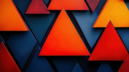 Aufkleber - Abstract triangles of different sizes and vibrant colors are arranged