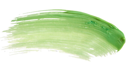 Poster - Vivid green paintbrush stroke revealing textured artistic stroke
