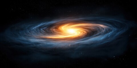 Wall Mural - Dramatic swirling galaxy with bright center, cosmic artwork of celestial beauty. Perfect space background.