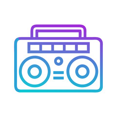 Poster - Boombox Icon Representing Portable Music Player and Audio Entertainment
