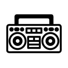 Poster - Boombox Icon Representing Portable Music Player and Audio Entertainment