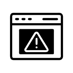 Poster - Browser with Error Icon Representing Webpage Issue and Access Error