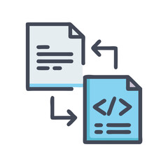 Poster - Code File Transfer Icon Representing Development and Data Migration