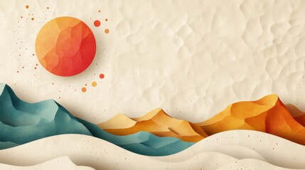 Poster - abstract background with soft ecru tones dotted design and eggshell paper texture