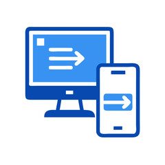 Poster - Desktop and Mobile Sync Icon Representing Responsive Design and Cross-Device Synchronization