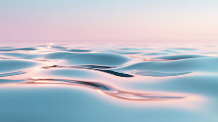 Aufkleber - Pastel pink blue water smooth ripples reflective surface ethereal minimalistic calm serene tranquil abstract