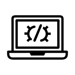 Poster - Laptop with Code Icon Representing Software Development and Programming