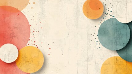 Poster - abstract background with soft ecru tones dotted design and eggshell paper texture