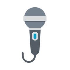 Poster - Microphone Icon Representing Voice Recording Device for Audio Capture and Production