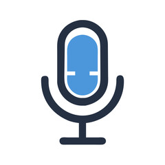 Poster - Microphone Icon Representing Voice Recording Device for Audio Capture and Production
