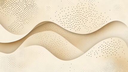 Poster - abstract background with soft ecru tones dotted design and eggshell paper texture