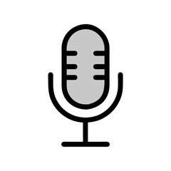 Poster - Microphone Icon Representing Voice Recording Device for Audio Capture and Production