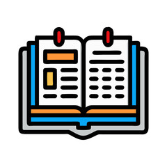 Aufkleber - Open Book with Calendar Icon Representing Study Schedule and Academic Planning