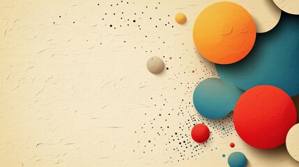 Poster - abstract background with soft ecru tones dotted design and eggshell paper texture