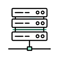 Poster - Server Stack Icon Representing Web Hosting Infrastructure and Data Management