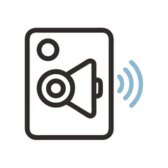 Poster - Sound Speaker Icon Representing Audio Output Device for Music and Media Playback