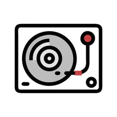 Poster - Turntable Icon Representing Vinyl Record Player for Classic Music Playback and Audio Entertainment