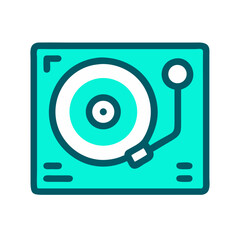Poster - Turntable Icon Representing Vinyl Record Player for Classic Music Playback and Audio Entertainment