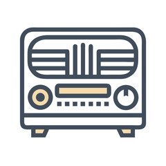 Poster - Vintage Radio Icon Representing Classic Audio Player for Retro Music and Broadcast