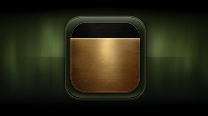 Poster - Abstract Application Icon Metallic Texture Modern Green Tones Digital Art Decorative Design Element.