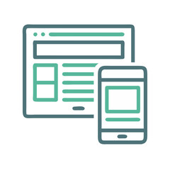 Aufkleber - Web and Mobile UI Icon Representing Responsive Interface Design for Cross-Platform Experience