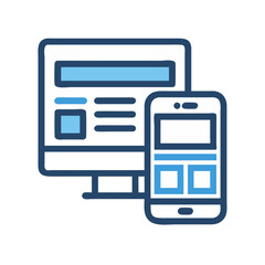 Leinwandbilder - Web and Mobile UI Icon Representing Responsive Interface Design for Cross-Platform Experience