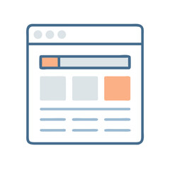 Poster - Website Wireframe Icon Representing Page Structure and Layout for UI/UX Design