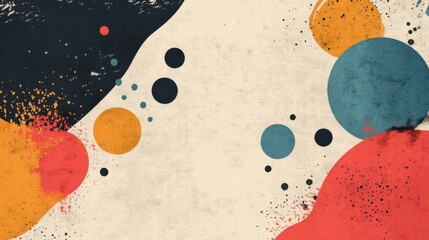 Poster - abstract background with soft ecru tones dotted design and eggshell paper texture
