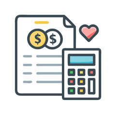Poster - Wedding Budget Document Icon Representing Event Planning and Expense Management
