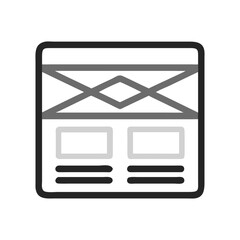 Poster - Wireframe Layout Icon Representing UX Mockup Design for User Interface Prototyping
