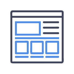 Poster - Wireframe Layout Icon Representing UX Mockup Design for User Interface Prototyping