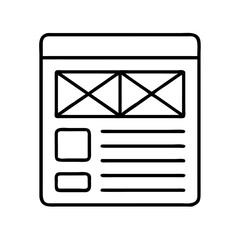 Poster - Wireframe Layout Icon Representing UX Mockup Design for User Interface Prototyping